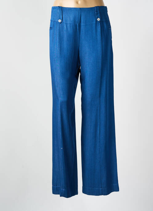 Pantalon larg închidere cu fermoar lateral talie înaltă albastru ANNAHPA femme