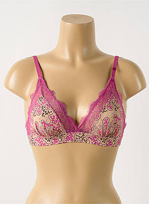 Sutien efect material satinat top triunghiuri roz LOVE STORIES femeie