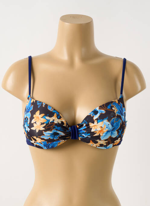 Sutien de costum de baie elasticitate top sutien modelat albastru RAE femme