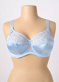 Sutien efect material satinat sutien cupe întregi cu decolteu înalt albastru ELOMI femme