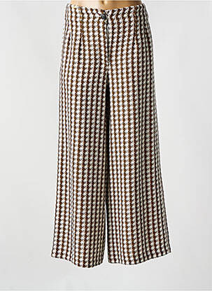 Pantalon larg închidere cu fermoar sub clapetă cu nasturi talie înaltă negru SURKANA femme