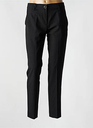 Pantalon chino închidere cu fermoar sub clapetă cu nasturi talie înaltă negru EAST DRIVE femeie