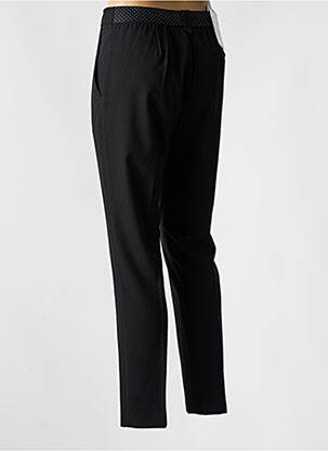Pantalon chino închidere cu fermoar sub clapetă cu nasturi talie înaltă negru EAST DRIVE femeie