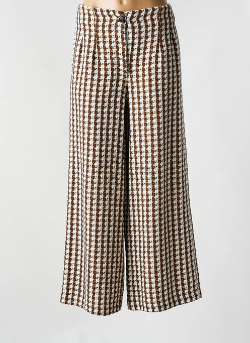 Pantalon larg închidere cu fermoar sub clapetă cu nasturi talie înaltă negru SURKANA femme