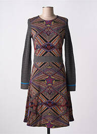 Rochie midi imprimeu fantezie mâneci lungi gri ALDO MARTIN'S femme
