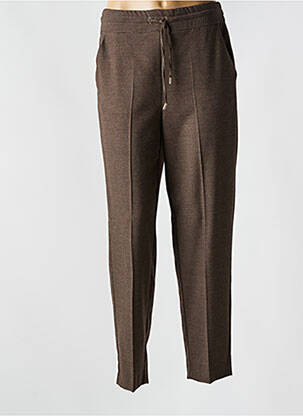 Pantalon drept talie elastică maro EMME M femeie
