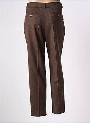 Pantalon drept închidere cu fermoar sub clapetă cu cârlig mărime normală maro WEEKEND MAXMARA femeie
