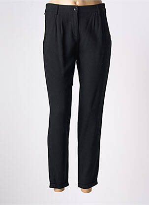 Pantalon drept talie elastică mărime normală negru PABLO femeie