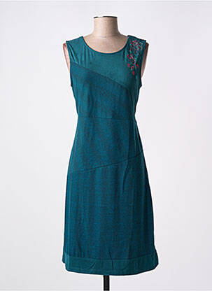 Rochie midi fără mâneci fără mâneci verde COLINE femeie