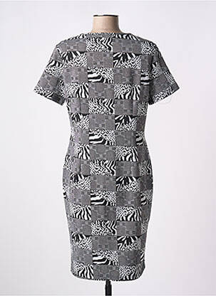 Rochie midi mâneci scurte mâneci scurte gri S.QUISE femeie