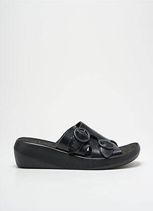 Mulete/saboți țesătură satinată toc de 4 la 6 cm negru FLY LONDON femeie