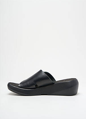 Mulete/saboți țesătură satinată toc de 4 la 6 cm negru FLY LONDON femeie