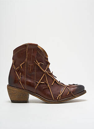 Botine/ghete material neted toc de 4 la 6 cm maro FLY LONDON femeie