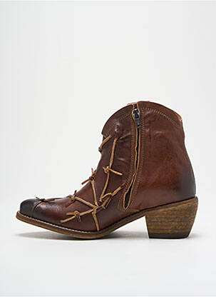 Botine/ghete material neted toc de 4 la 6 cm maro FLY LONDON femeie