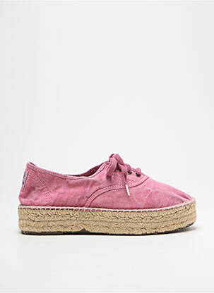 Espadrile închidere cu șireturi toc de 4 la 6 cm roz NATURAL WORLD femeie