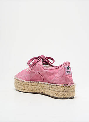 Espadrile închidere cu șireturi toc de 4 la 6 cm roz NATURAL WORLD femeie