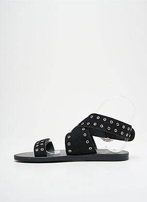 Sandale/pantofi decupați țesătură satinată toc plat până la 3 cm negru L'ATELIER TROPÉZIEN femeie