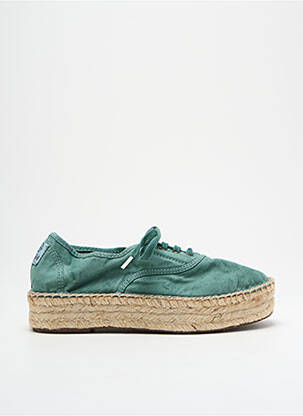 Espadrile închidere cu șireturi toc de 4 la 6 cm verde NATURAL WORLD femeie