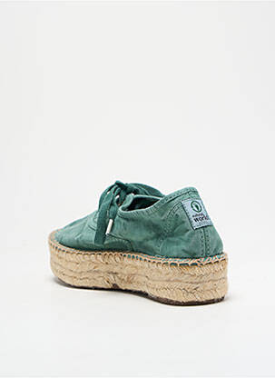 Espadrile închidere cu șireturi toc de 4 la 6 cm verde NATURAL WORLD femeie