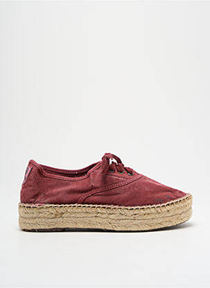 Espadrile închidere cu șireturi toc de 4 la 6 cm mov închis NATURAL WORLD femeie