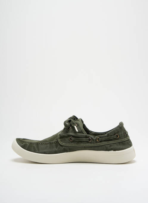 Pantofi de barcă vârf rotund vârf rotund verde NATURAL WORLD homme