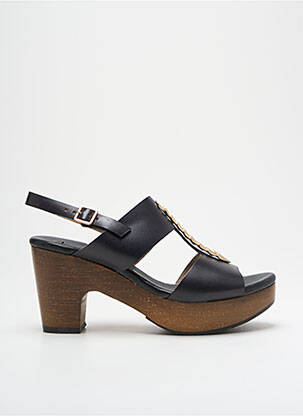 Sandale/pantofi decupați semi compensat toc de 7 la 9 cm negru NEOSENS femeie
