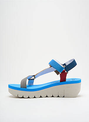 Sandale/pantofi decupați toc platformă toc de 4 la 6 cm albastru FLY LONDON femeie
