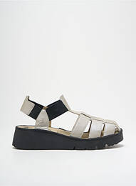 Sandale/pantofi decupați țesătură satinată toc de 4 la 6 cm argintiu FLY LONDON femme
