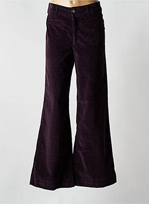 Pantalon evazat elasticitate talie înaltă violet MAISON HOTEL femeie