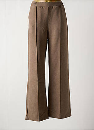 Pantalon drept talie elastică bej GEISHA femeie