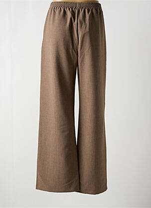 Pantalon drept talie elastică bej GEISHA femeie