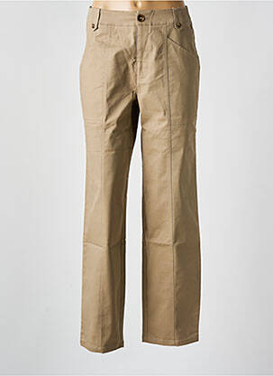 Pantalon chino țesătură poplin mărime normală bej MINIMUM femeie