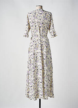 Rochie lungă țesătură poplin mâneci scurte violet MINIMUM femeie