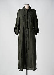 Rochie lungă țesătură crep mâneci 3/4 verde MINIMUM femme