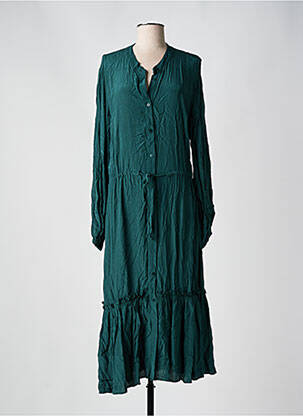Rochie lungă mâneci lungi mâneci lungi verde MINIMUM femeie