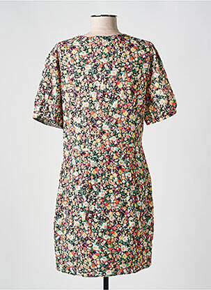 Rochie scurtă imprimeu floral mâneci scurte negru I.CODE (By IKKS) femeie
