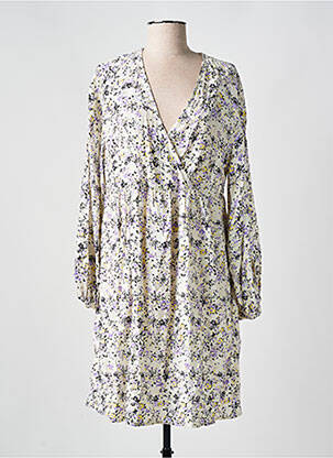 Rochie midi imprimeu floral mâneci lungi violet MINIMUM femeie