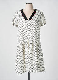 Rochie scurtă croială fluidă mâneci scurte bej I.CODE (By IKKS) femeie