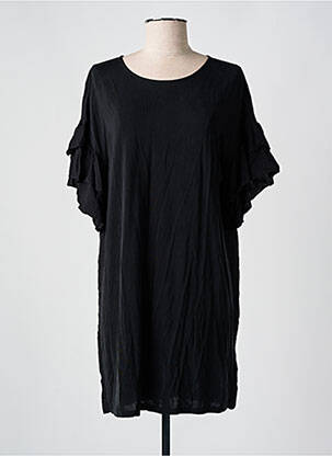 Rochie scurtă croială fluidă mâneci scurte negru MINIMUM femeie