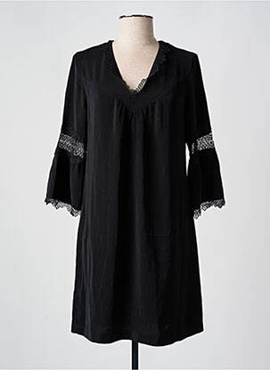 Rochie scurtă croială fluidă mâneci 3/4 negru I.CODE (By IKKS) femeie
