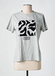 Tricou serigrafie flockată mâneci scurte gri MINIMUM femeie