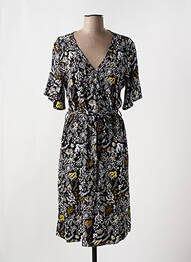 Rochie midi imprimeu fantezie mâneci scurte negru LOLA ESPELETA femme
