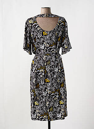 Rochie midi imprimeu fantezie mâneci scurte negru LOLA ESPELETA femeie