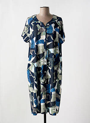 Rochie midi imprimeu fantezie mâneci scurte albastru MCM femeie