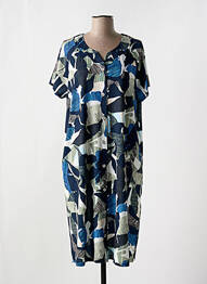 Rochie midi imprimeu fantezie mâneci scurte albastru MCM femme