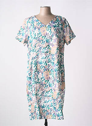 Rochie midi imprimeu fantezie mâneci scurte verde MCM femeie