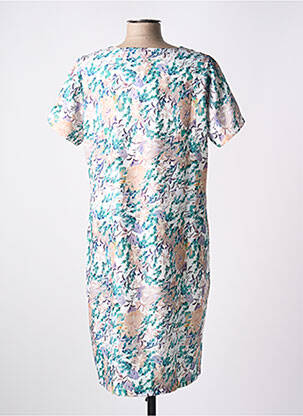 Rochie midi imprimeu fantezie mâneci scurte verde MCM femeie