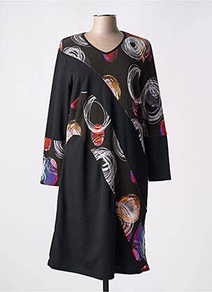Rochie midi mâneci lungi mâneci lungi negru IMPULSION femeie