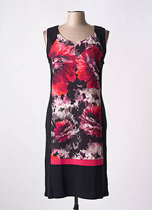 Rochie midi imprimeu floral fără mâneci negru JULIE GUERLANDE femeie