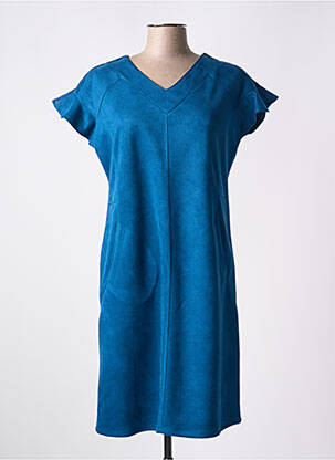 Rochie midi mâneci scurte mâneci scurte albastru VETISTYLE femeie